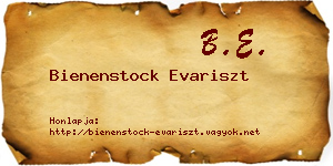 Bienenstock Evariszt névjegykártya